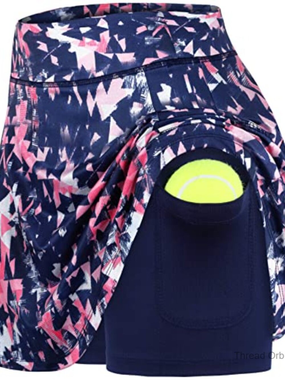 High Rise Athletic Skort with Pockets, Polyester Spandex, Regular Fit - Picture 5 of 7